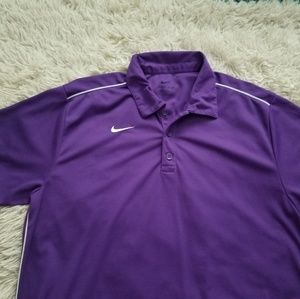 NIKE dri fit Purple Polo Men shirt size large